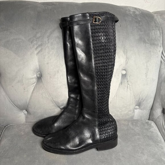 Cole Haan Black Leather & Stretch Riding Boots – Women’s Size 7.5 - Picture 2 of 14